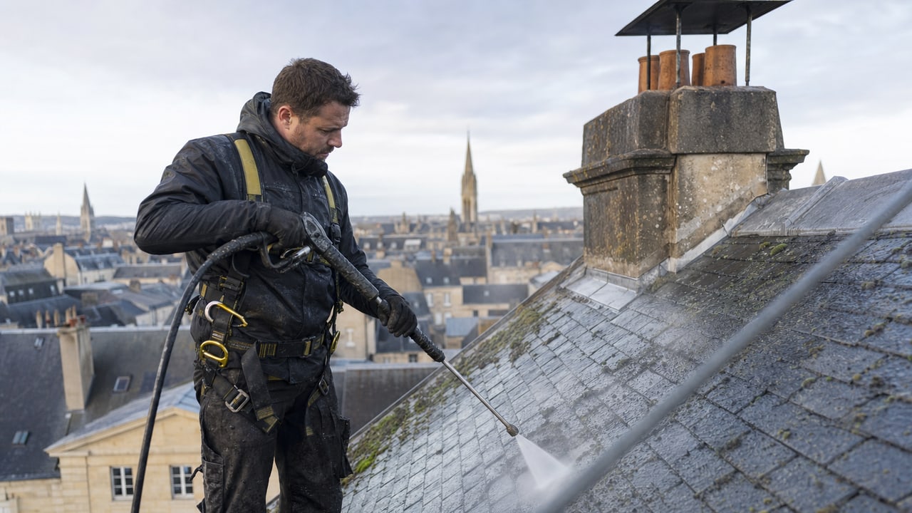 Démoussage manuel — Démoussage de Toiture à Caen